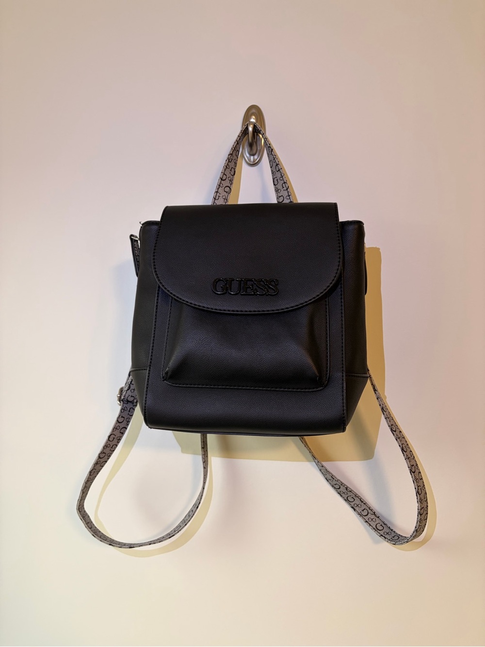GUESS Black Mini Backpack Bag